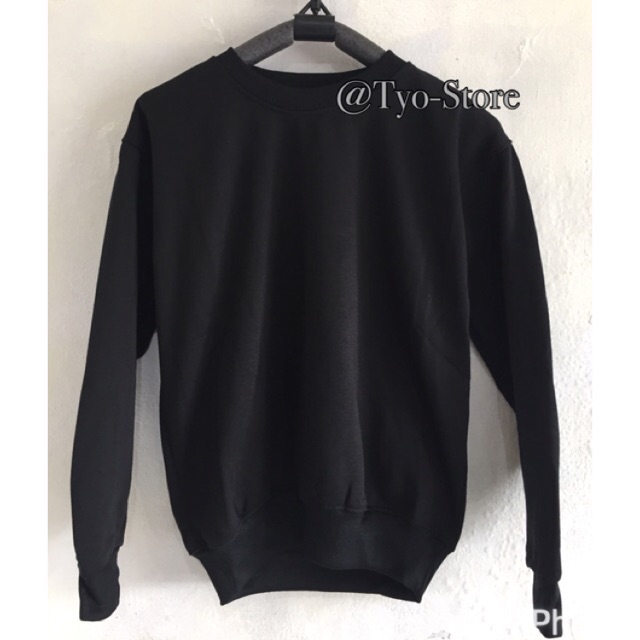TyoStore Sweater Basic Polos Hitam Unisex Shopee Indonesia TyoStore Sweater Basic Polos Hitam Unisex Shopee Indonesia