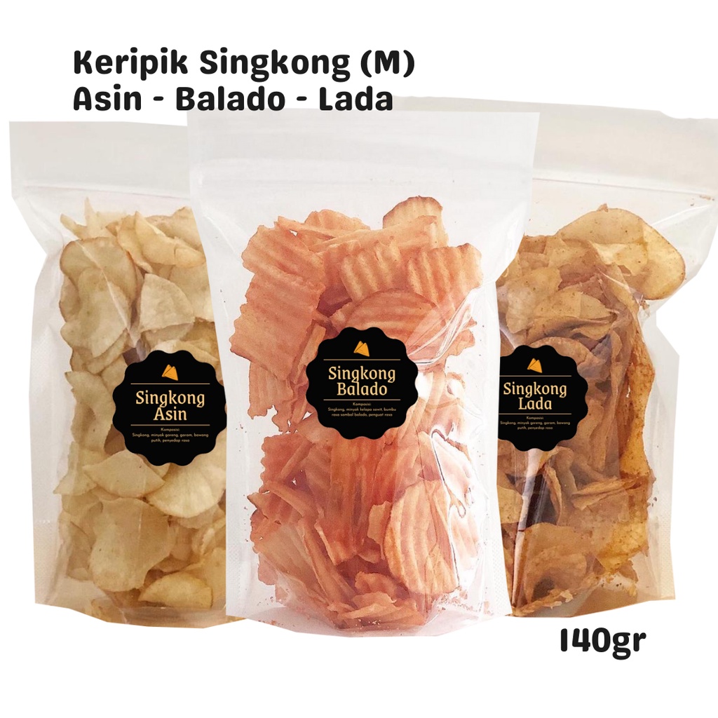 

Snack Keripik Singkong Asin / Balado / Lada (M) 140gr / Snack Cemilan Camilan Pedas Gurih