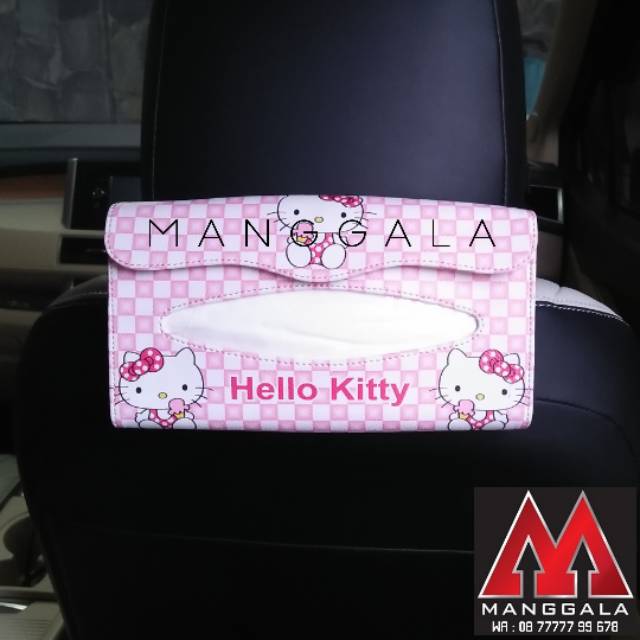 Tempat Kotak Box Wadah Tisu Tissue Headrest Gantung Mobil Hello Kitty