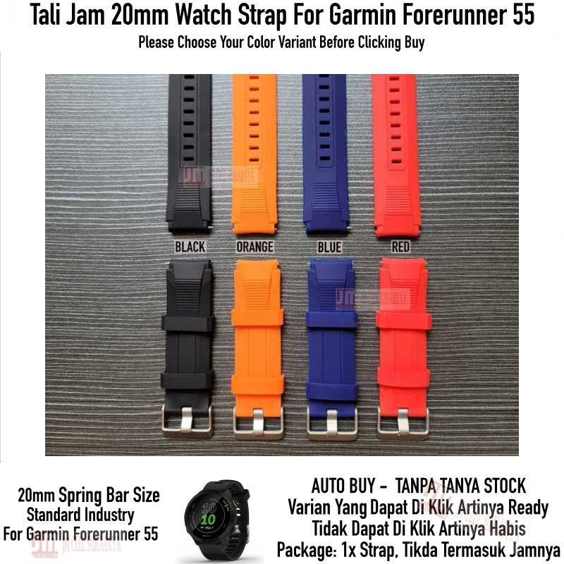 SIKAI Wide Watch Strap Garmin Forerunner 55 - Tali Jam 20mm Rubber Sporty Silikon