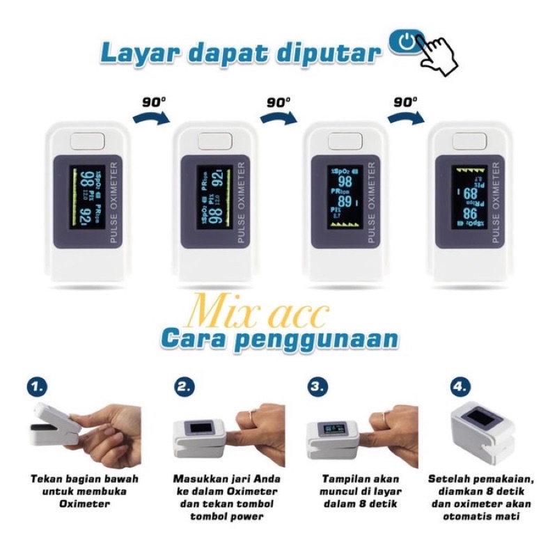 OXYMETER ALAT UKUR KADAR OKSIGEN / FINGERTIP PULSE / LK88 LK89 / ORIGINAL OXIMETER