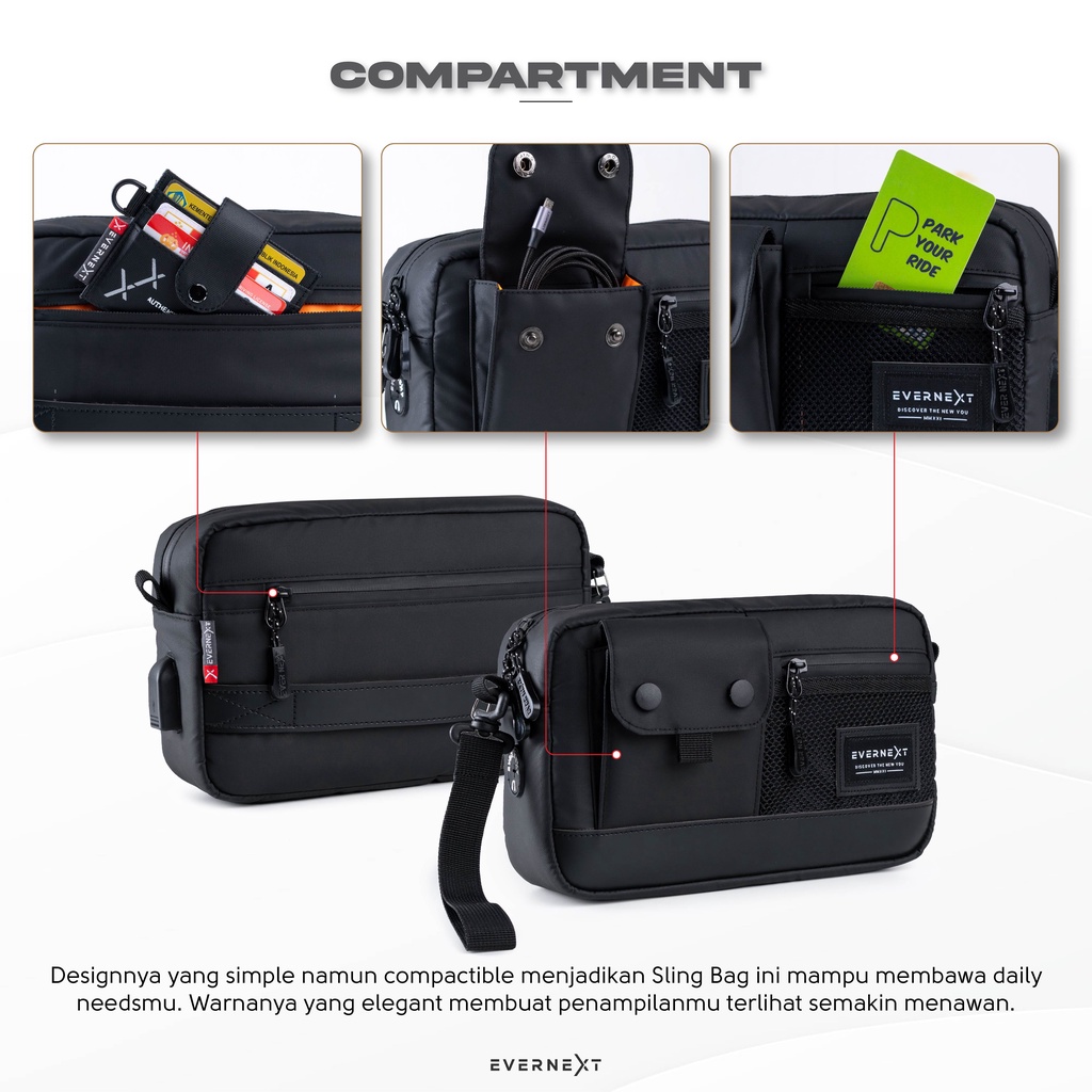 Tas Selempang Pria KELVIN Anti Air Waist Bag Waterproof Kuat dan Premium