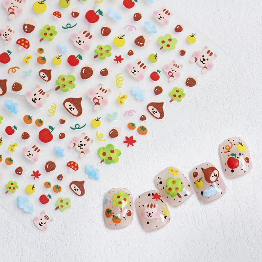 R-bunga Stiker Kuku Lucu DIY Handmade Nail Art Dekorasi