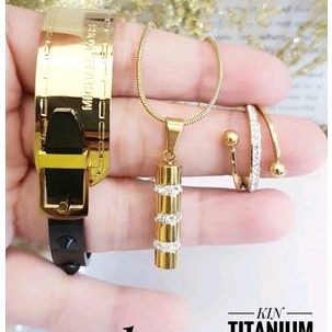 Titanium Set Perhiasan Wanita Gold 109223