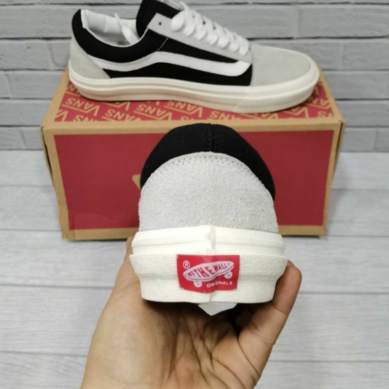 Sepatu Sneakers Laki Laki Pria Vans Old Skool ORIGINAL  abu hitam putihwaffle