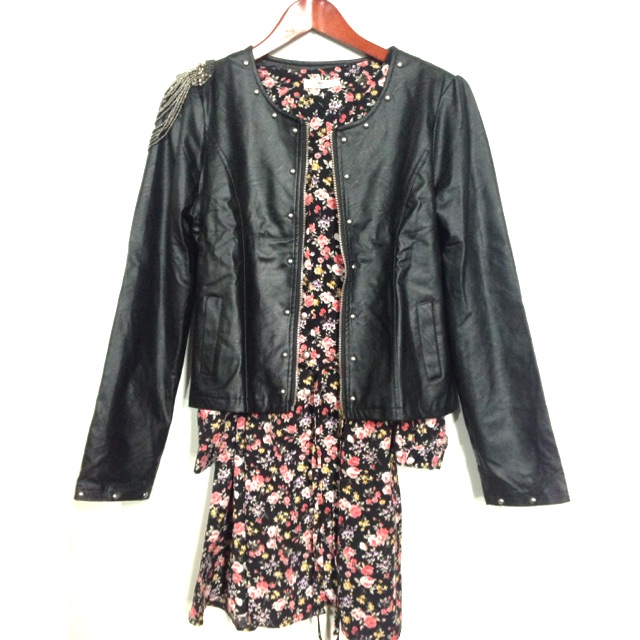 Jaket kulit ukuran L (new with tag)