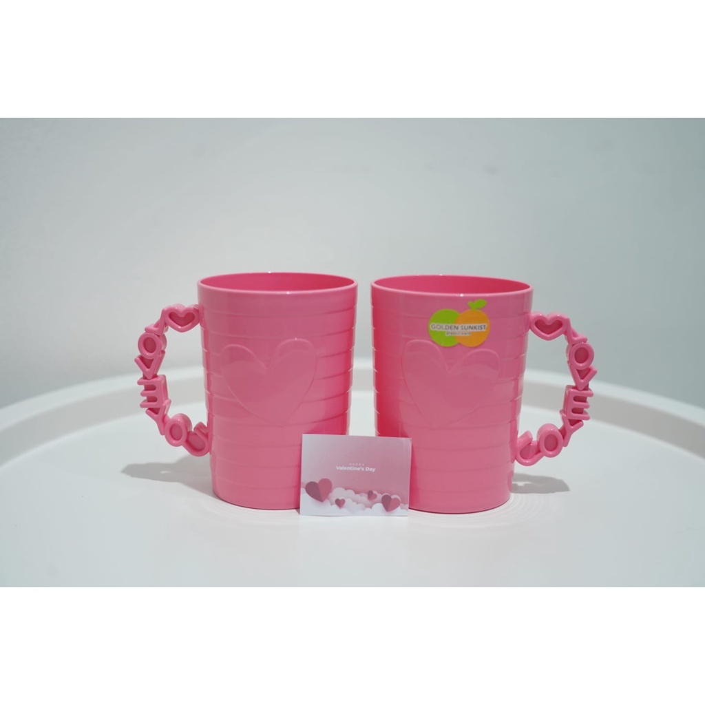 Gelas Love Golden Lemon / Gelas Plastik Golden Sunkist MOK-7060