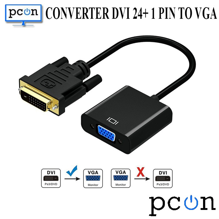 Converter kabel DVI to VGA Kabel | DVI-D 24 1 to VGA HDTV Murah