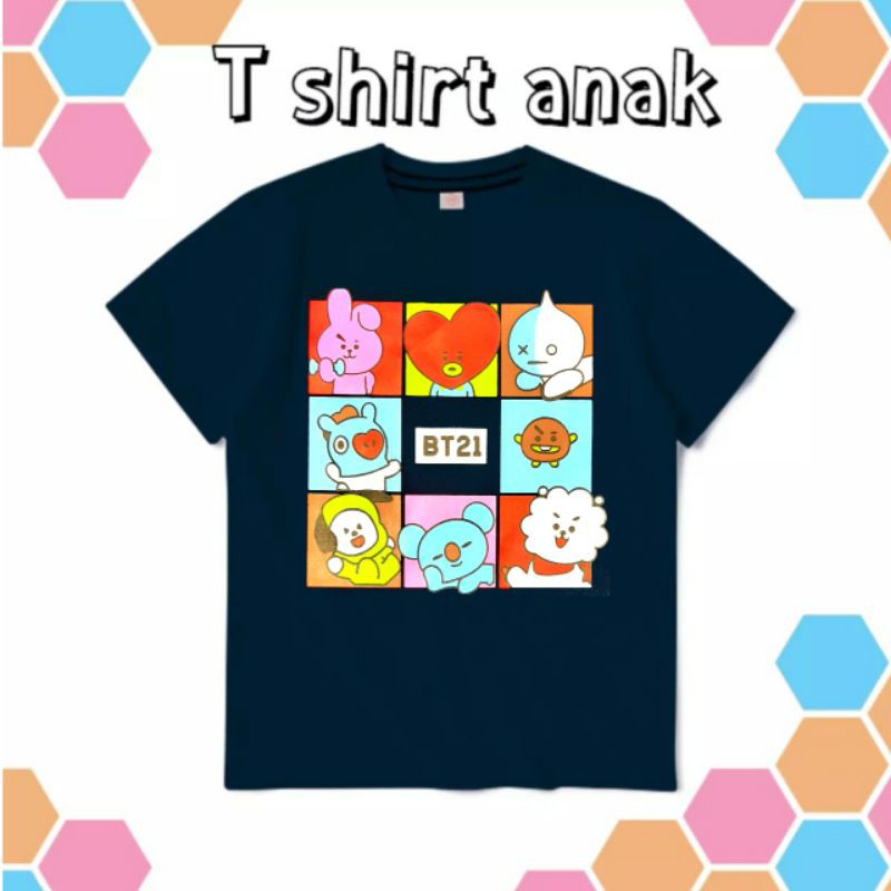 kaos terbaru anak anak motif bt21