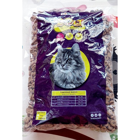 BOLT Makanan Kucing Repack Dry Cat Food Murah 1 KG rasa Tuna Salmon original