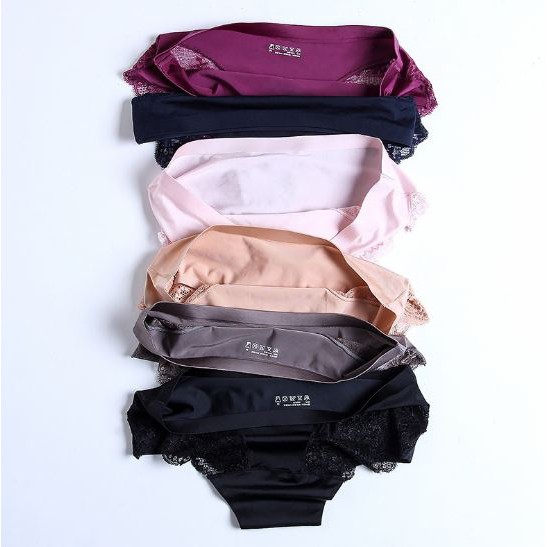 HUES.ID Celana Dalam Renda Brief Seamless Ice Silk Lace Underwear Panties Wanita Murah 2026