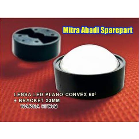 Jual Lensa LED Plano Convex 60 Derajat   Bracket Hitam Murah
