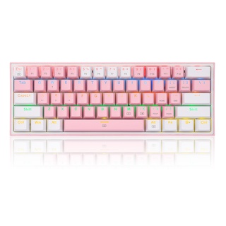 Redragon Mechanical Gaming Keyboard 60% PINK WHITE RAINBOW FIZZ-K617-R