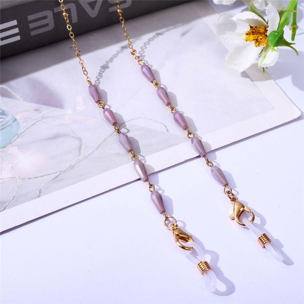 R-flower Glasses Chains Fashion Tali Kacamata Manik-Manik Kristal Logam