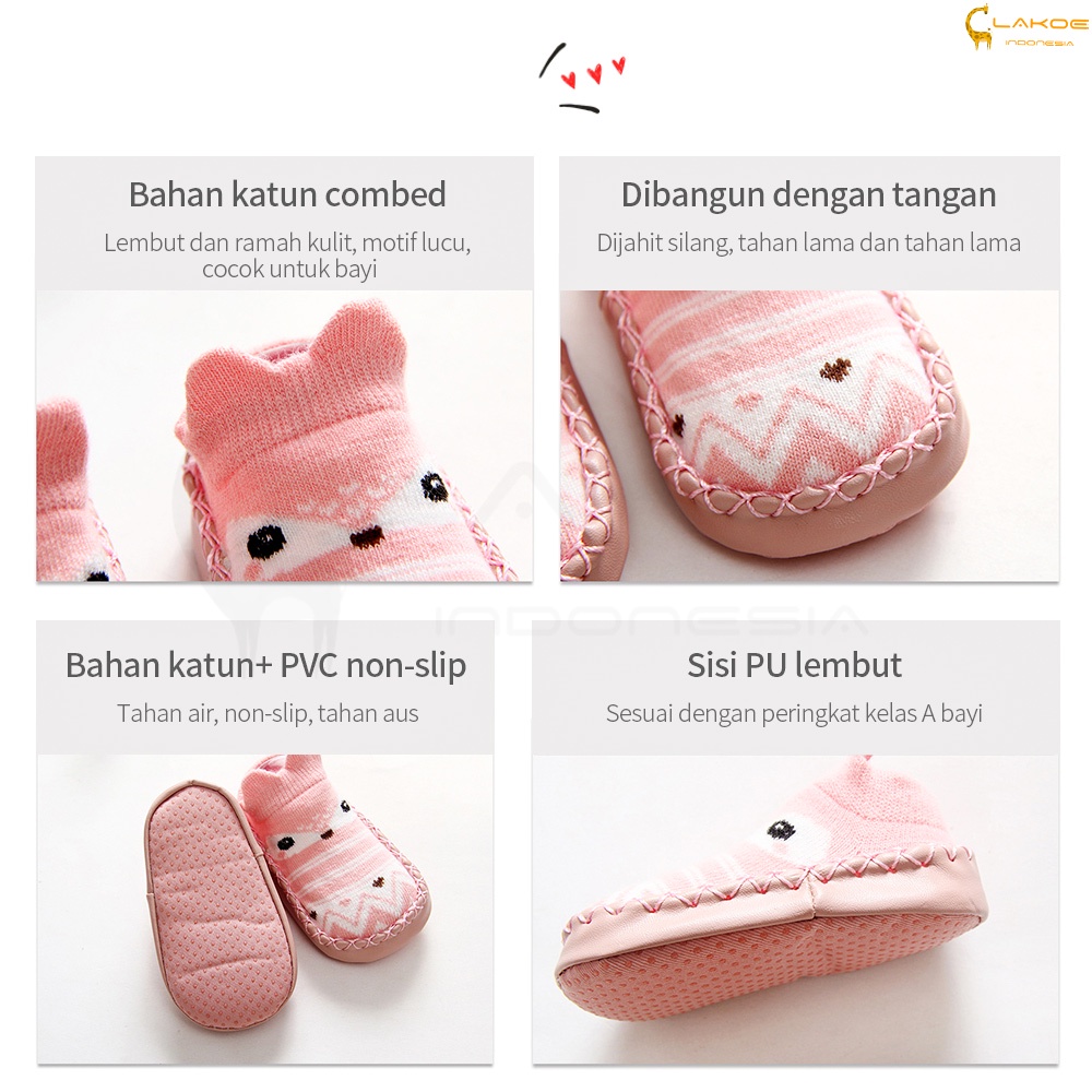 Lakoe kaos kaki sepatu bayi anti slip sepatu bayi prewalker untuk 0-2 tahun