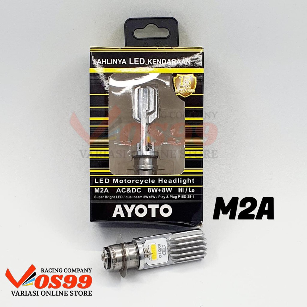 AYOTO Lampu depan led motor M2A H6 AC DC motor matic bebek