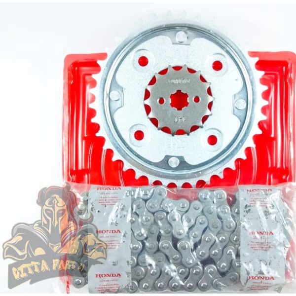 GEAR SET + RANTAI ASLI ORIGINAL HONDA AHM KWW KUALITAS ORIGINAL BLADE NEW BLADE REVO ABS REVO FIT