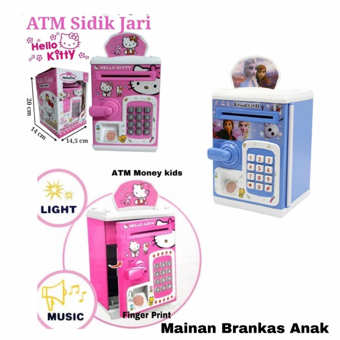 Mainan Edukasi Anak Perempuan Brankas Celengan Atm Karakter