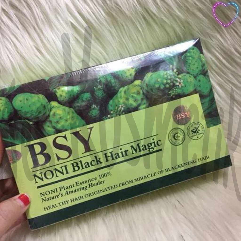 BSY NONI Black Hair Shampo Magic 1 Box Isi 20 Sachet / Penghitam Rambut Alami / Shampo Keramas