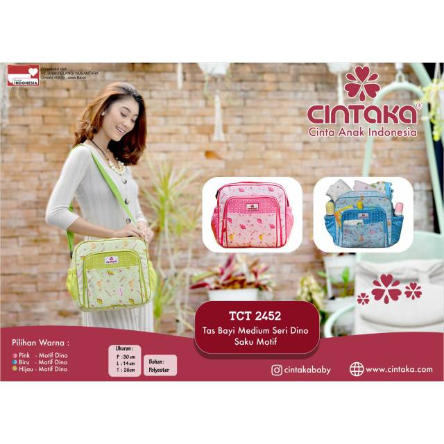 Cintaka Tas Bayi Medium Saku Depan Motif Dino Series - TCT 2452