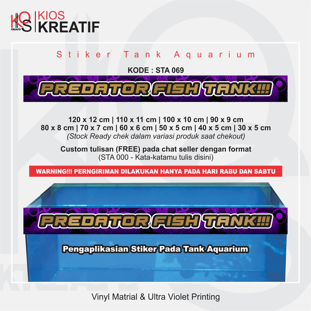 stiker tank aquarium "Predator Fish Tank"