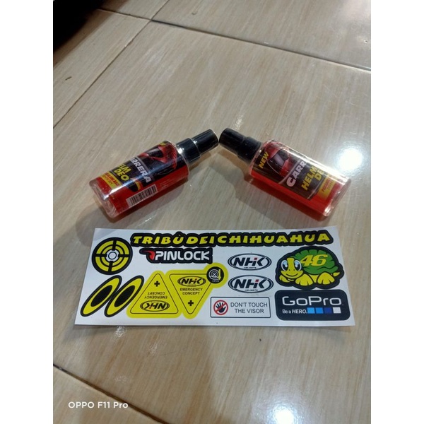 (COD) stiker visor logo KYT NHK GM + parfum helm deon / bonus farfum helm