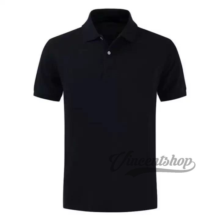 HITAM Kaos Polo Shirt Wanita, Kaos Polos Berkerah, Kaos Polos Kancing