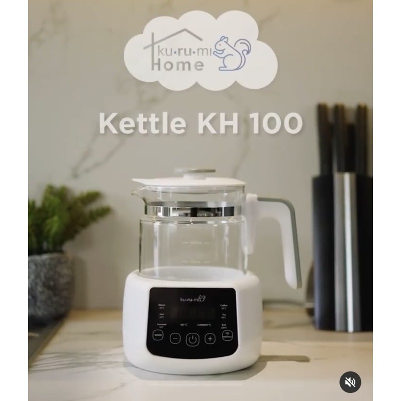 Kurumi Home Smart Kettle KH100 With Warmer 1.2 L [ Pemanas Air otomatis, Teko Listrik ]