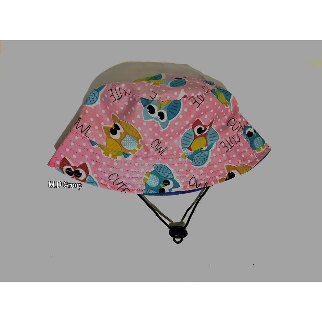 Bucket Hat Anak Tali Sablon Kuda / Burung Hantu / Mickey Mouse / Doraemon Buat Pria Dan Wanita Usia 2 - 9 Tahun