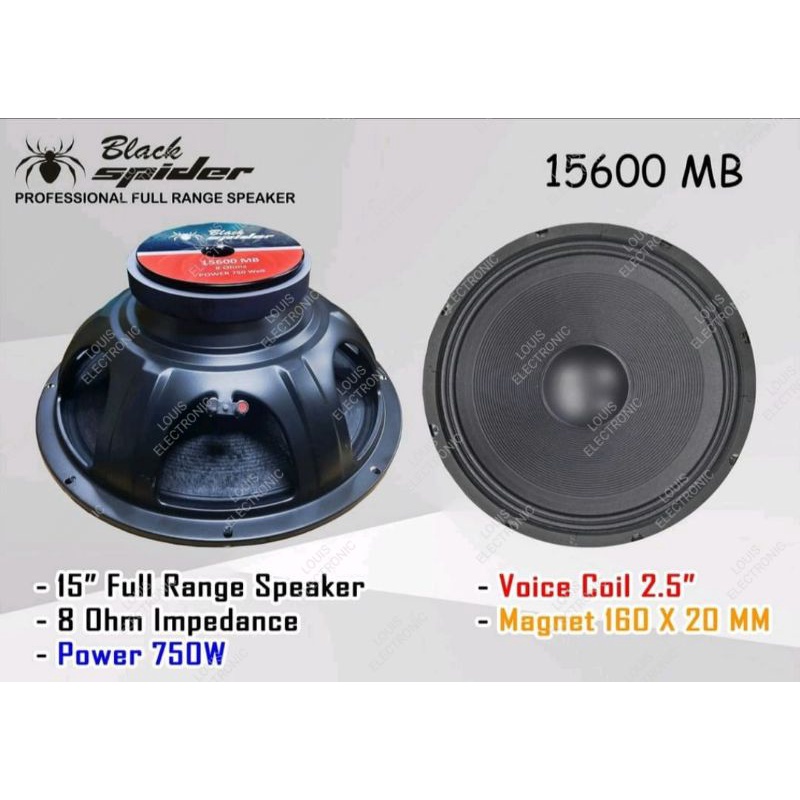 Speaker Black Spider 15600 MB 15 Inch Komponen Black Spider 15600MB ORIGINAL