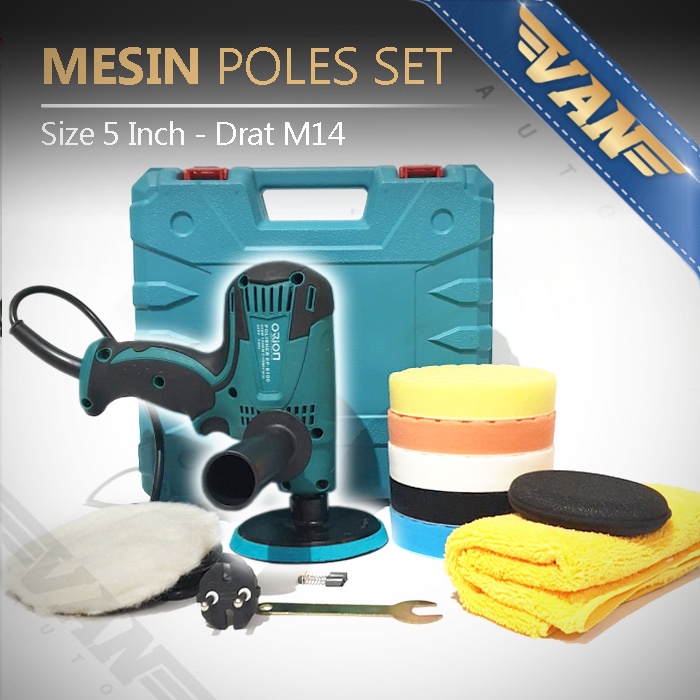 Paket Poles Mobil Complete Set Busa - Mesin Poles Rotary 5 inch