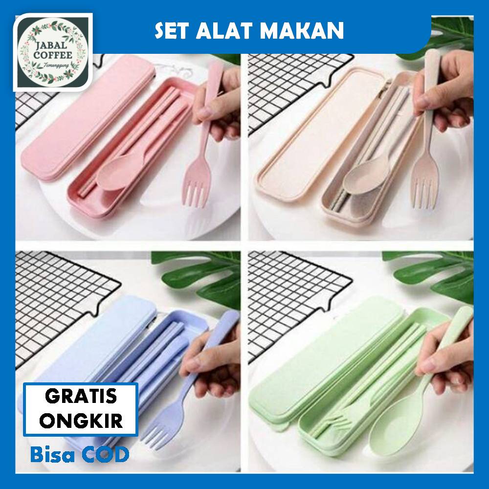 Set Alat Makan / Sendok Makan Sumpit Garpu Sendok / Alat Makan Sendok Garpu Sumpit J53