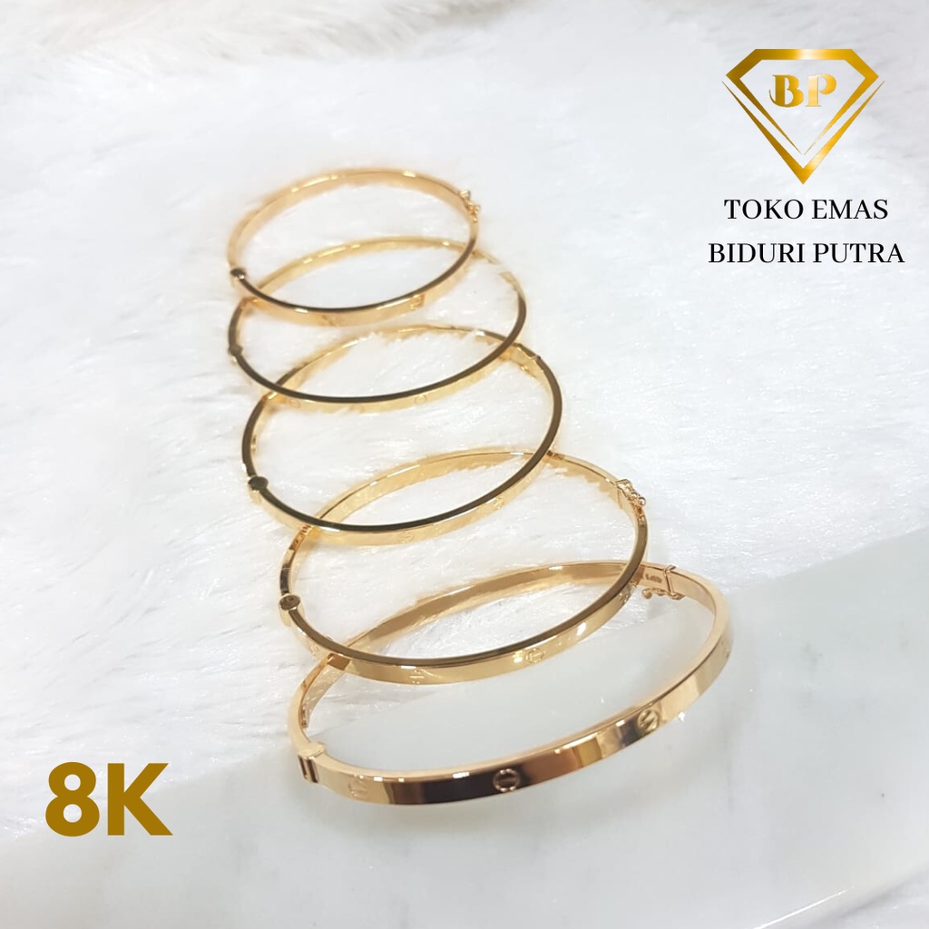 Gelang C*rt!r Oval Perhiasan Emas Asli Kadar 8K/375 - Toko emas biduri putra - gelang emas asli - toko emas asli - gelang emas muda - gelang emas dewasa - gelang emas elegant - toko emas purbalingga- toko emas gadjah - toko emas purwokerto