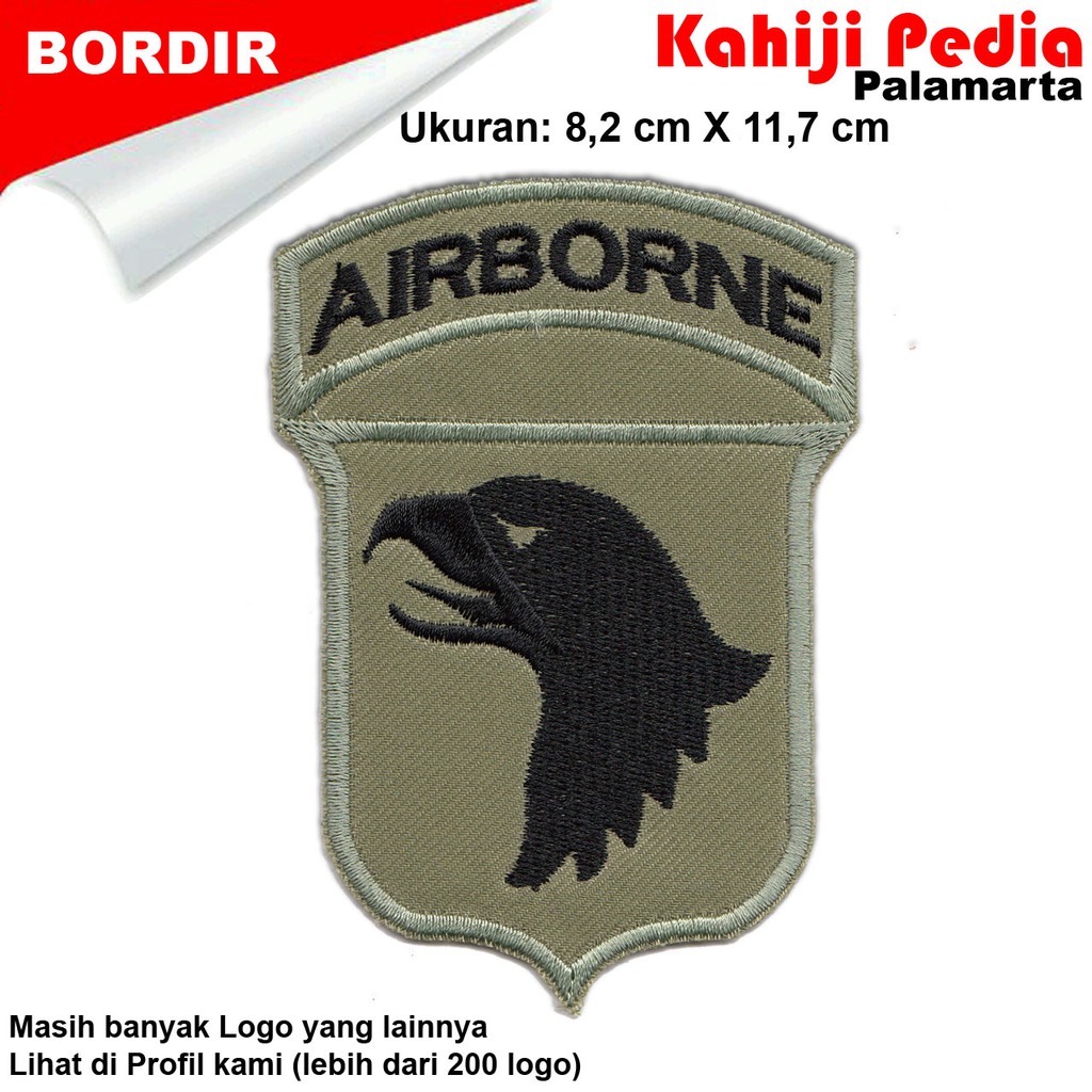 Patch bordir emblem bordir bet army airborne muda