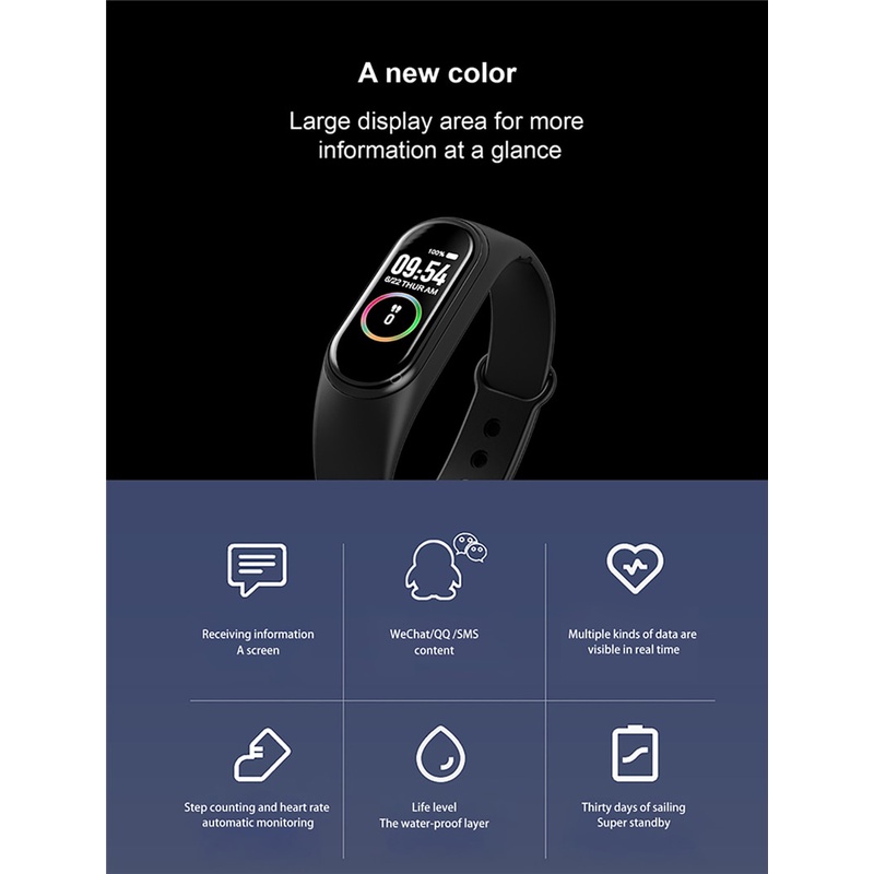 SKMEI M4 Smart Band Smartwatch Pria wanita Jam Tangan Pintar LED Bluetooth Heartrate Monitor M4 New M4 Smart Band Wristband Watch Fitness Tracker Bracelet Color Touch Sport Heart Rate Blood Pressure Monitor Men Women Sync for Android IOS Xiaomi Mi Band