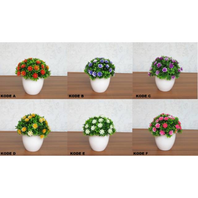 Bundara.id Pr-596 ( Size 15x14 ) Bunga hias + pot cantik/bonsai kembang import