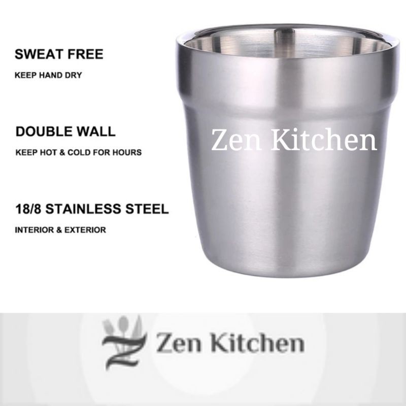 Gelas mug korea stainless 7cm Tahan dingin