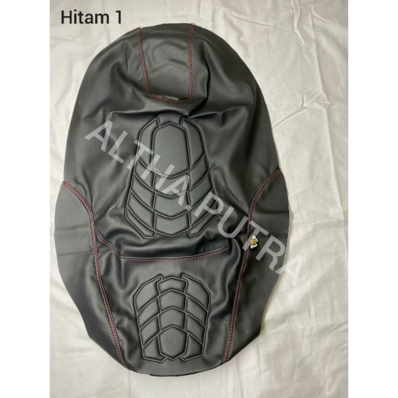 Cover Kulit  Jok  Motor  Custom Pres Timbul Warna Hitam  Pcx 