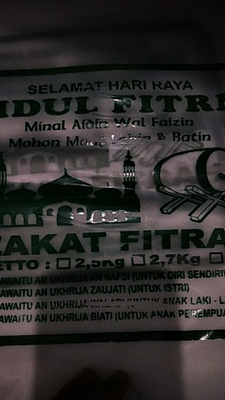 Plastik Beras Zakat Fitrah Kemasan 3kg Isi 10