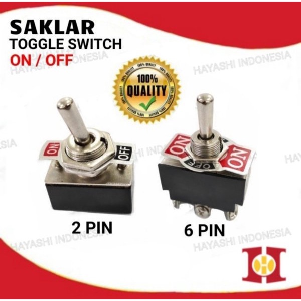 Saklar Switch Toggle Togle Tombol ON OFF 2 6 Pin Kaki - 2pcs