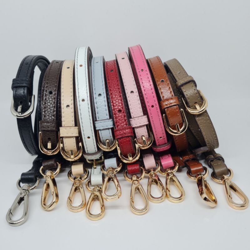 Andrea slim 1.2cm adjustable leather bag strap / tali tas kulit panjang