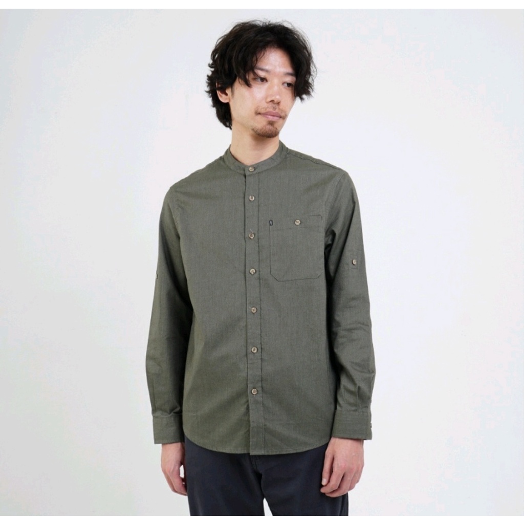 Baju Koko Pria Original MGEE Lengan Panjang Andy 001 Olive