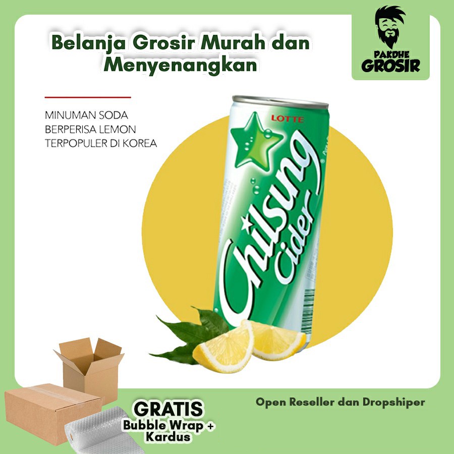 

Lotte Chilsung Cider / Minuman Soda Berperisa 250 Ml - Made In Korea