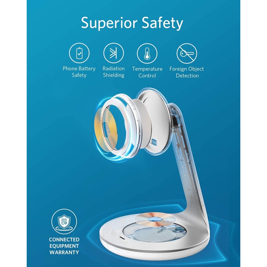Wireless Charger Anker PowerWave Magnetic 2-in-1 Stand - A2561