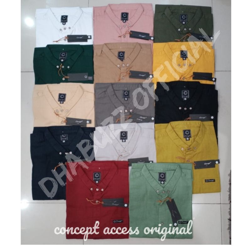 [ BIG SIZE ] baju kemeja kerja kerah casual formal pria original terbaru lengan pendek concept access