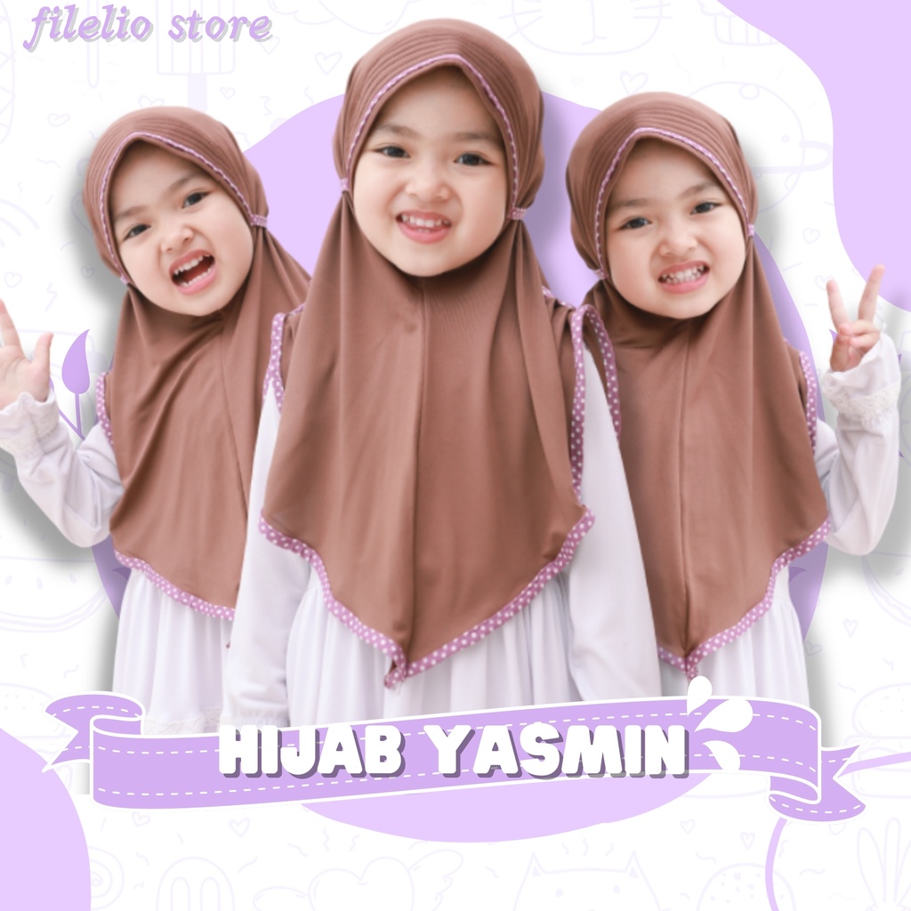 Jilbab Anak Yasmin 3-7 Tahun / Hijab Anak Perempuan / Jilbab Anak TK Lucu Murah / Jilbab Anak Anak