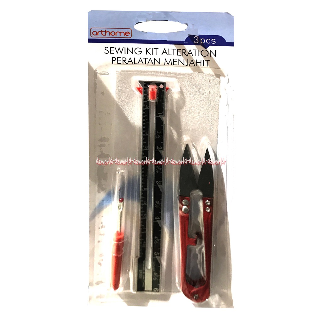Arthome Sewing Kit Alteration Peralatan Menjahit Gunting Alat Jahit Set Isi 3 Pcs Jarum Penanda Penggaris Gunting Kecil Perkakas Art Home