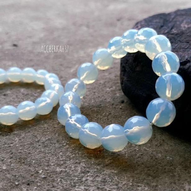 Gelang cutting biduri bulan - moonstone 100% natural
