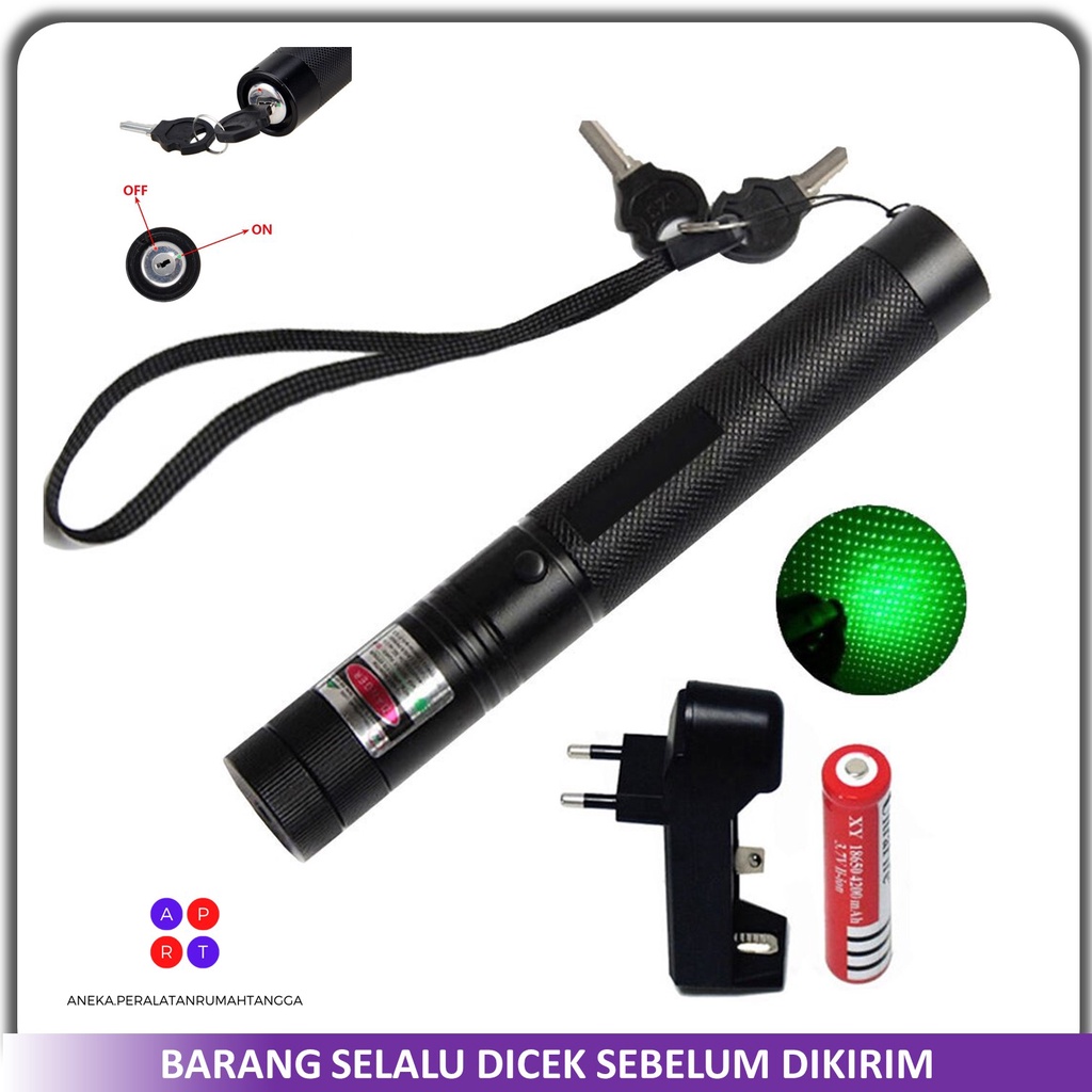 PAKET HEMAT Green Laser Pointer Vansear V-303 Laser Hijau Jarak Jauh Laser Pointer Laser Presentasi Original + Senter Jarak Jauh Mini SWAT