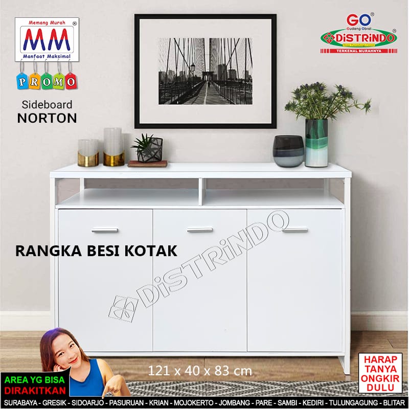 Sideboard Meja/ Lemari Serbaguna Rangka BESI Minimalis